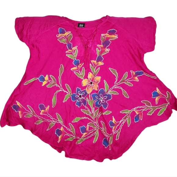 Seven Islands New York Pink Embroidered Top Size 1X NWT - Picture 2 of 12